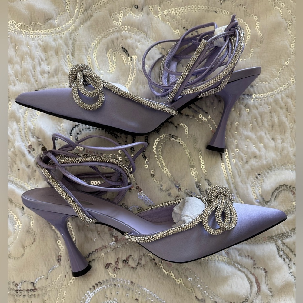 NWT Jeffrey Campbell x Free People Dazzle Knot Heels | Black Rhinestone - Picture 3 of 4